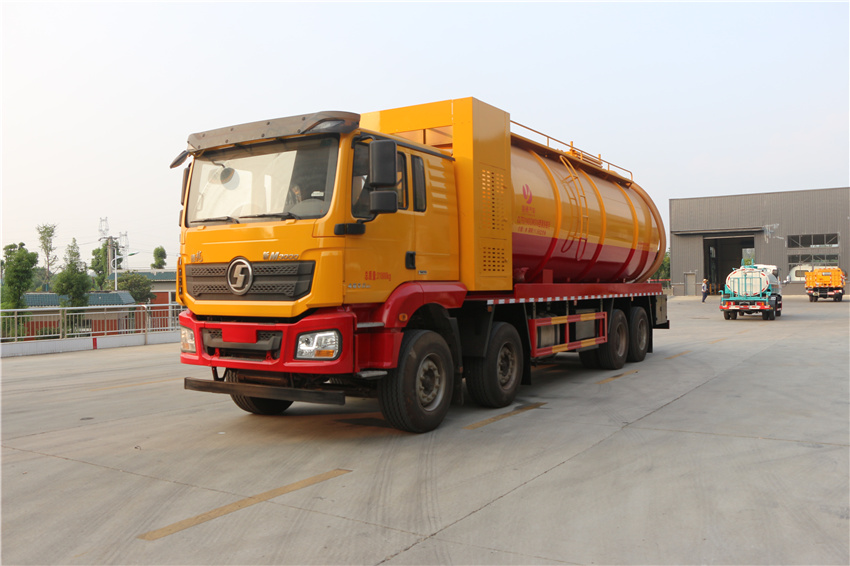 陜汽德龍8x4管道疏通車|CLT5310GQWSX6型清洗吸污車